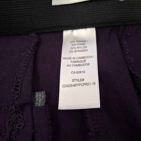 Ricki's Womens Stretch Crop Capris Pants Size 10 Purple  Summer Pool Golf Travel - Picture 15 of 16